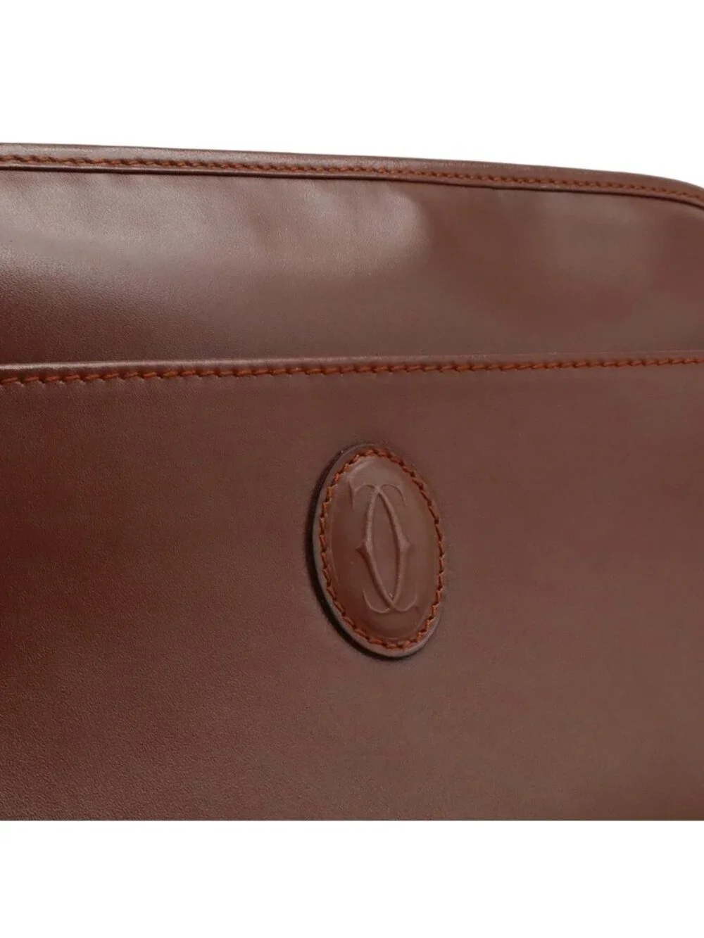 Cartier Must Line Clutch Leather Bordeaux Red Gold